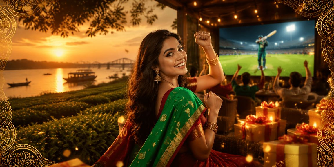 রংপুরের চা বাগান পটভূমিতে k12x ক্রিকেট বেটিং প্রোমোশনের চিত্র